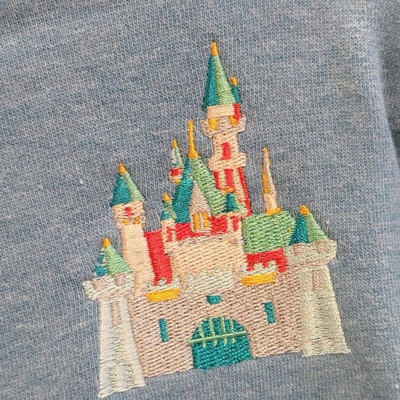 Disneyland Sweatshirt Embroidered Icons Characters Limited Edition Blue Large - Picture 4 of 10